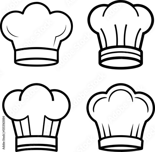 Chef hat outline vector illustration