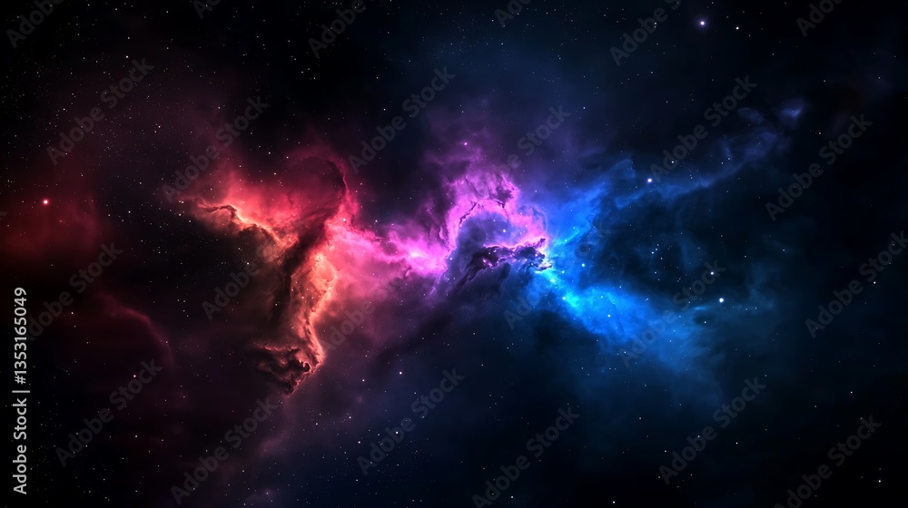 Cosmic Nebula Stellar Cloudscape with Pink Blue. Cosmic Nebula Stellar Cloudscape with Pink Blue.