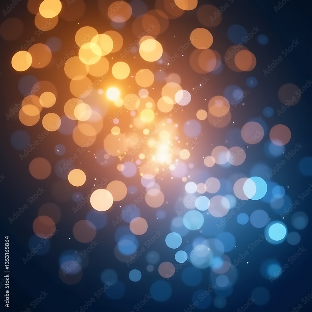 Abstract glowing golden particles with dreamy bokeh effect Abstract glowing golden particles with dreamy bokeh effect
