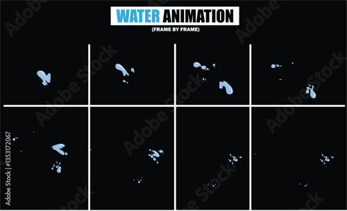 animation sprite sheet of water splash, liquid splashes, dripping water, ripples animation, fountain water fall animation, liquid water explosion, sprite sheet of water, splash effect