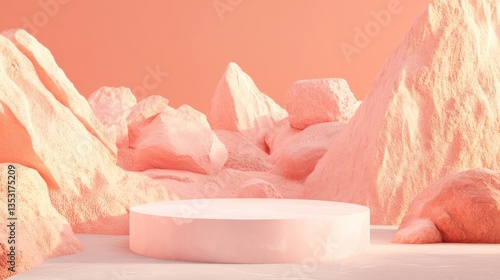 Wallpaper Mural Pink rock podium display for product presentation Torontodigital.ca