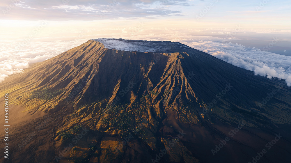 天空にそびえる火山の大地 ― 大自然の造形美