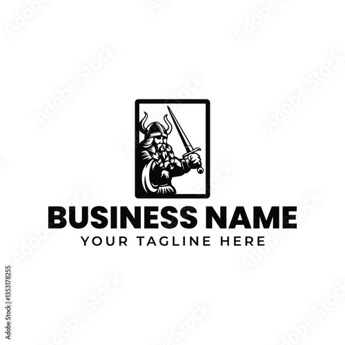 Viking Warrior with Sword Logo