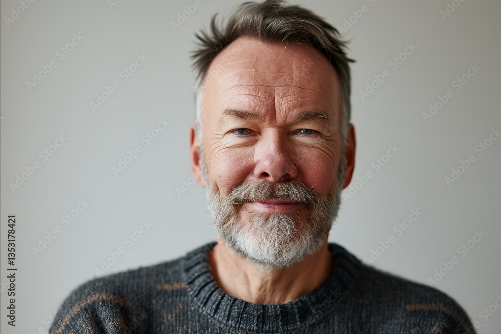 Portrait of a senior man with white beard and grey sweater. Portrait of a senior man with white beard and grey sweater.