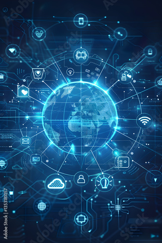 Interconnected Network Illustrating Global WS Web Services Concept
