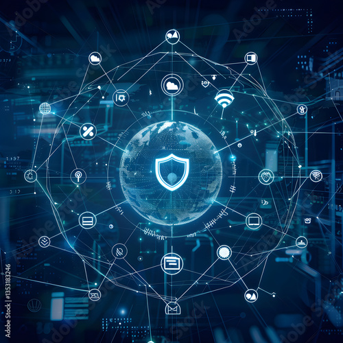 Interconnected Network Illustrating Global WS Web Services Concept