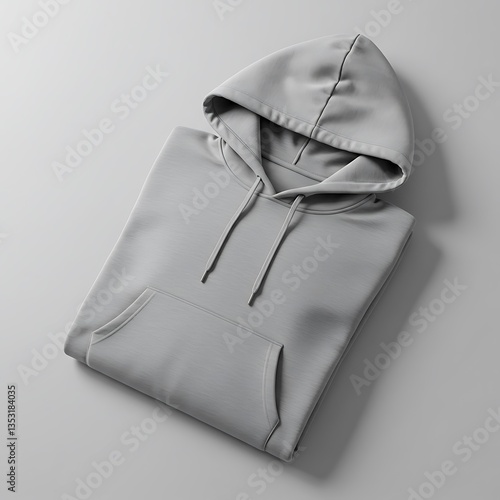Gray Hoodie Folded Mockup