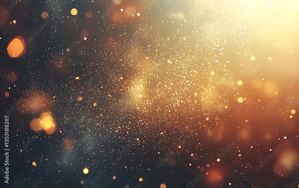 Fototapeta premium Golden Stardust Sparkling Festive Background.