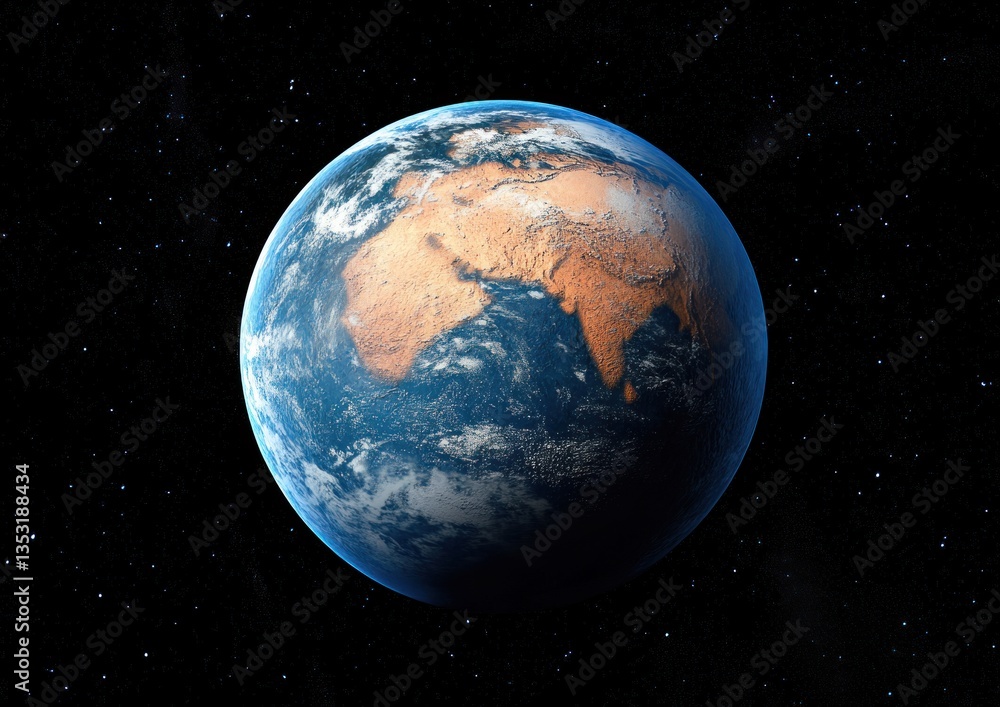 Obraz premium A beautiful detailed artistic depiction of planet Earth in space