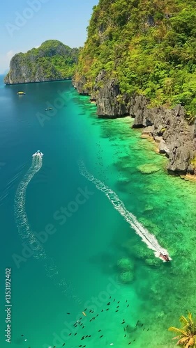 Vertical video of stunning view of this tropical paradise on a sunny day