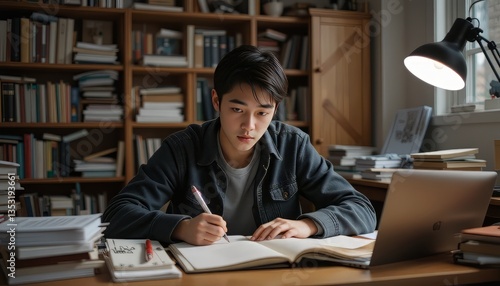 Focused Student Engaged in Study