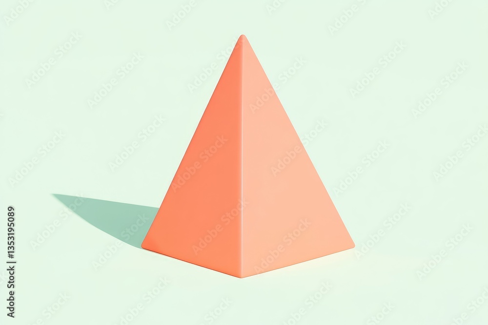 Coral pyramid shape on mint backdrop Coral pyramid shape on mint backdrop
