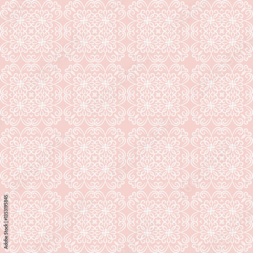 Floral geometric patterns, seamless paper and mosaic fabric