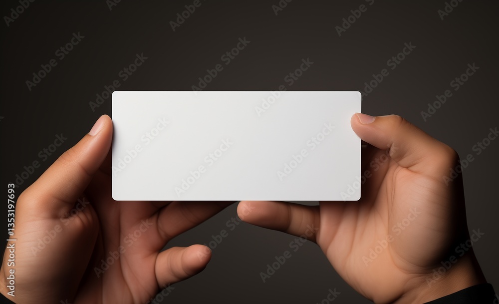 person holding blank white rectangular card mockup against dark background, Mockup Isolated. showcasing minimalist design and providing space for text or branding person holding blank white rectangular card mockup against dark background, Mockup Isolated. showcasing minimalist design and providing space for text or branding