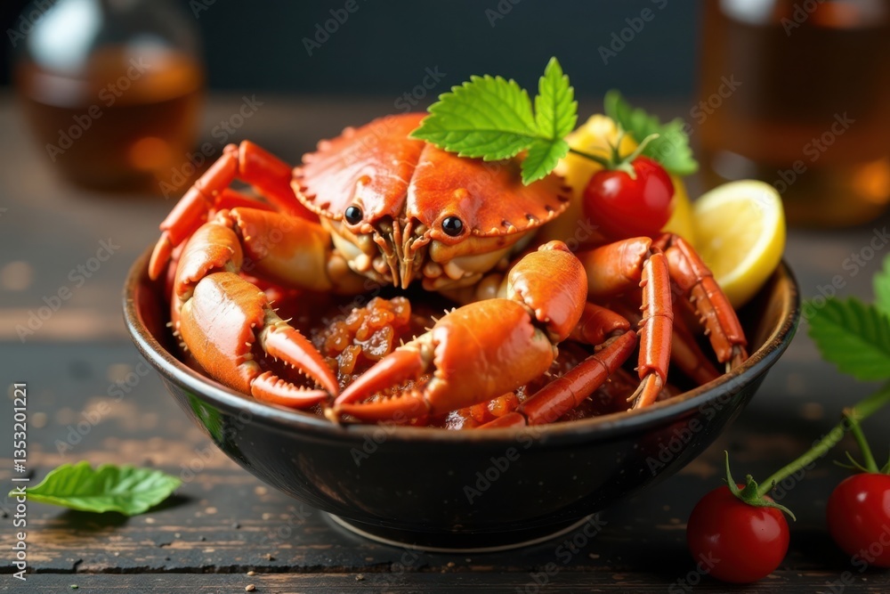 Crab and lobster in a bowl , seafood, shellfish Crab and lobster in a bowl , seafood, shellfish