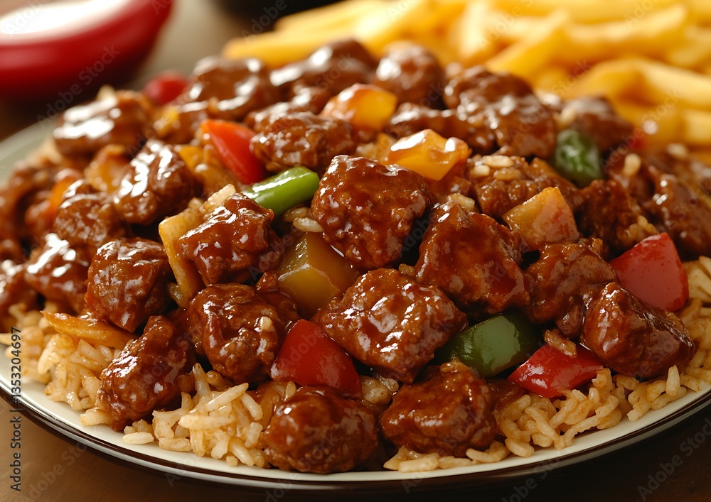 Beef Sweet and Sour Rice Dish.