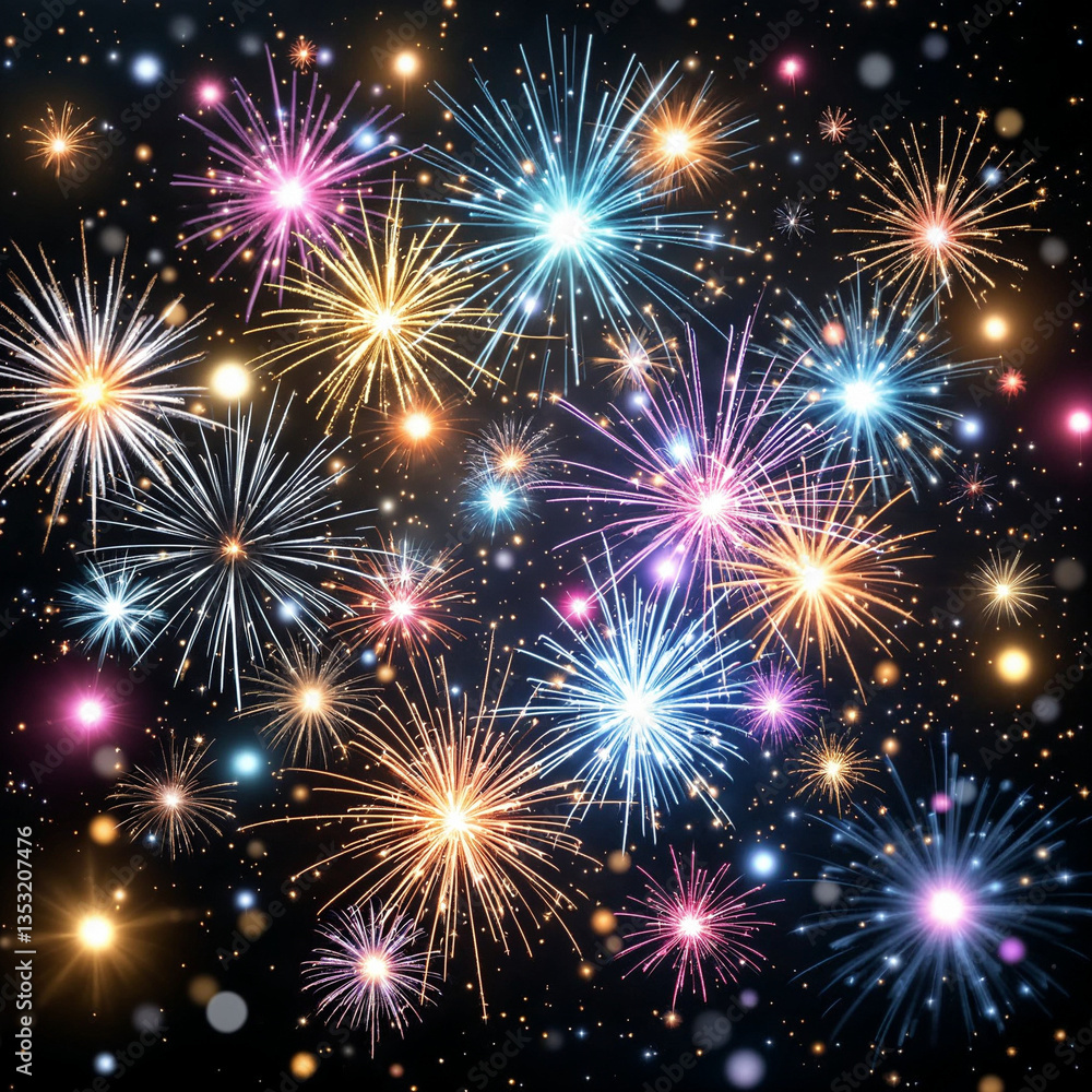 A breathtaking display of vibrant fireworks illuminating the night sky with dazzling bursts of color and sparkling lights. A breathtaking display of vibrant fireworks illuminating the night sky with dazzling bursts of color and sparkling lights.
