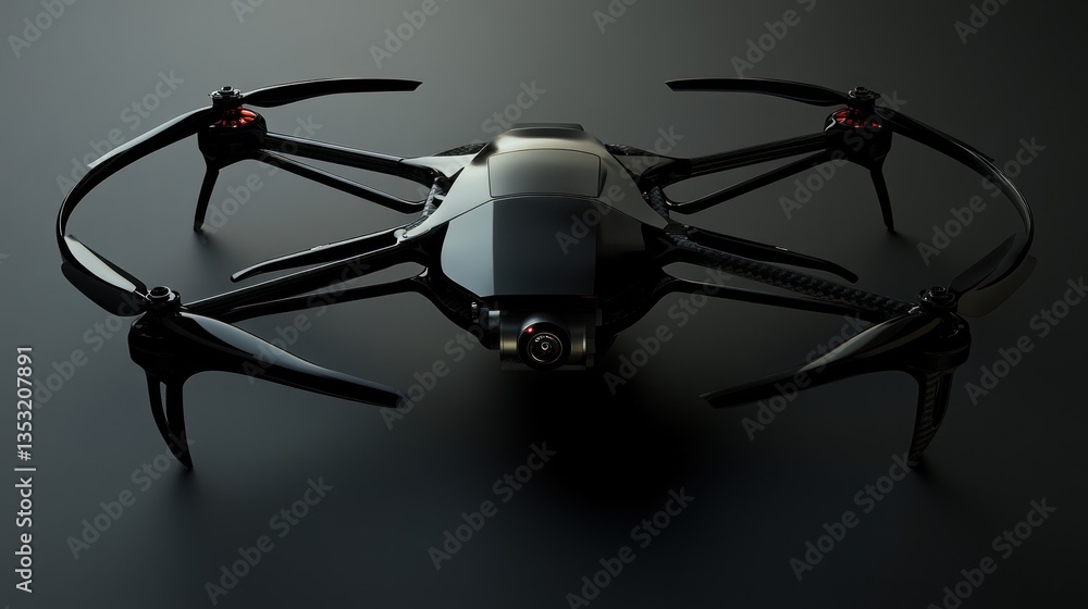 Advanced drone, black, studio, futuristic design, 3d render Advanced drone, black, studio, futuristic design, 3d render