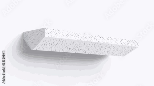 Close-up studio shot of a small, white, rectangular object. The object has a slightly textured, granular surface with a matte finish.  The object is presented against a plain white background,