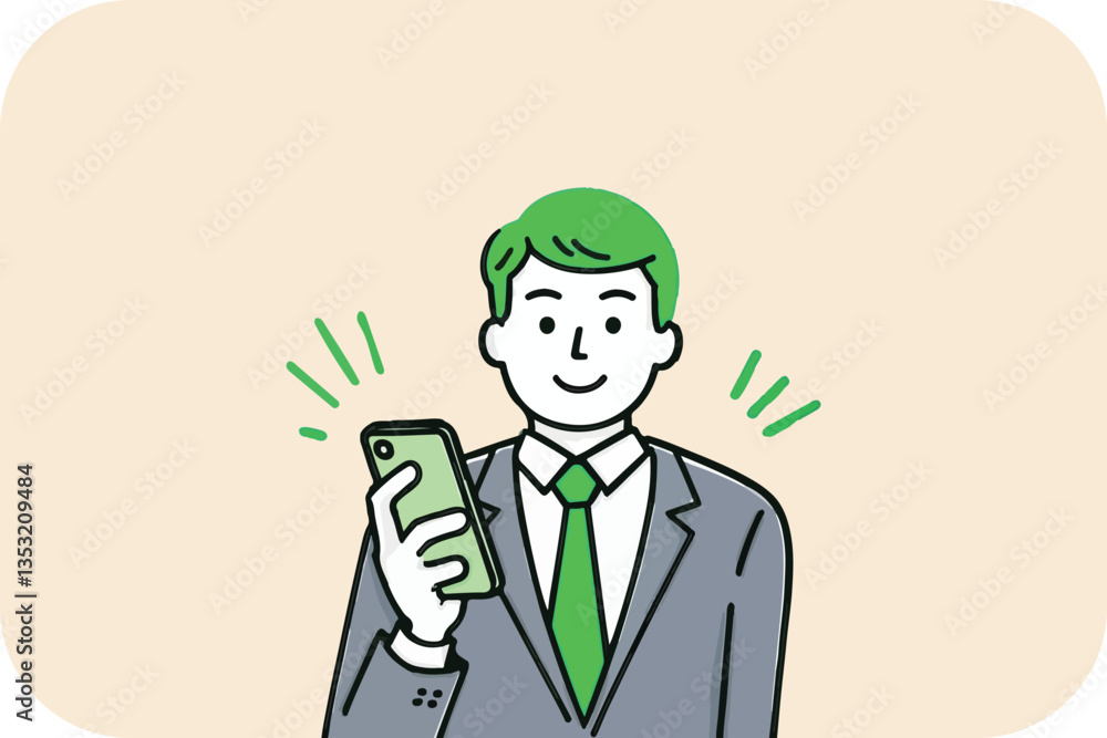 Man Using Smartphone: Mobile Communication, Technology, and Connectivity Vector Illustration Man Using Smartphone: Mobile Communication, Technology, and Connectivity Vector Illustration