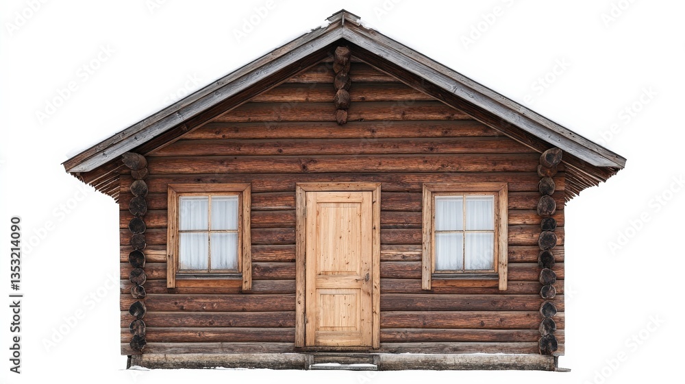 Log Cabin Motel with Wood Paneling Log Cabin Motel with Wood Paneling