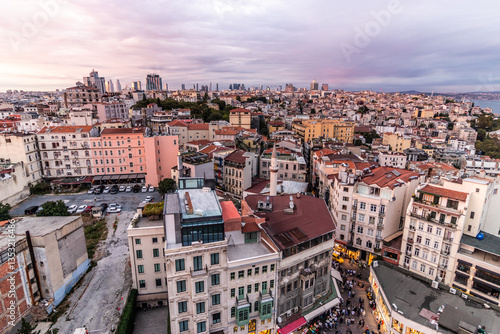 Canvas Print Aerial view of Beyoglu in Istanbul, Turkey