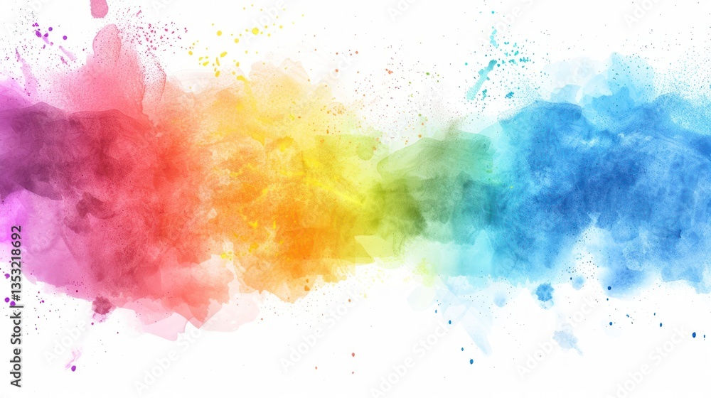 Obraz premium Watercolor Rainbow Abstract Art