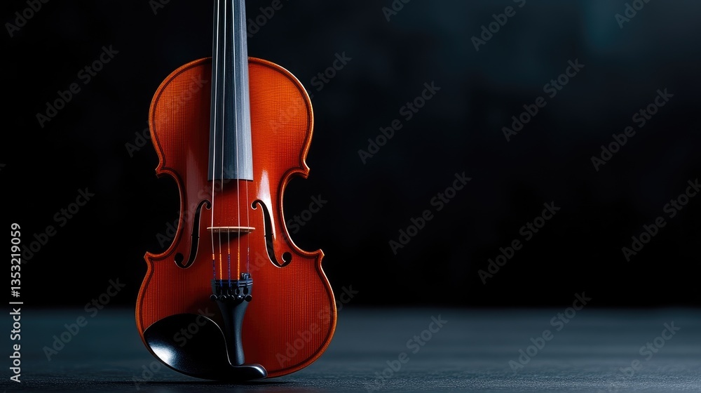 Fototapeta premium Classic Violin on Dark Background