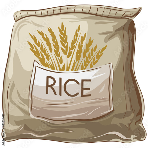 Rice sack illustration on white��