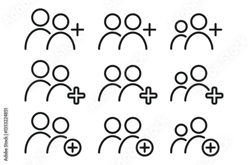 Add new friend. Create group team icon. Illustration vector