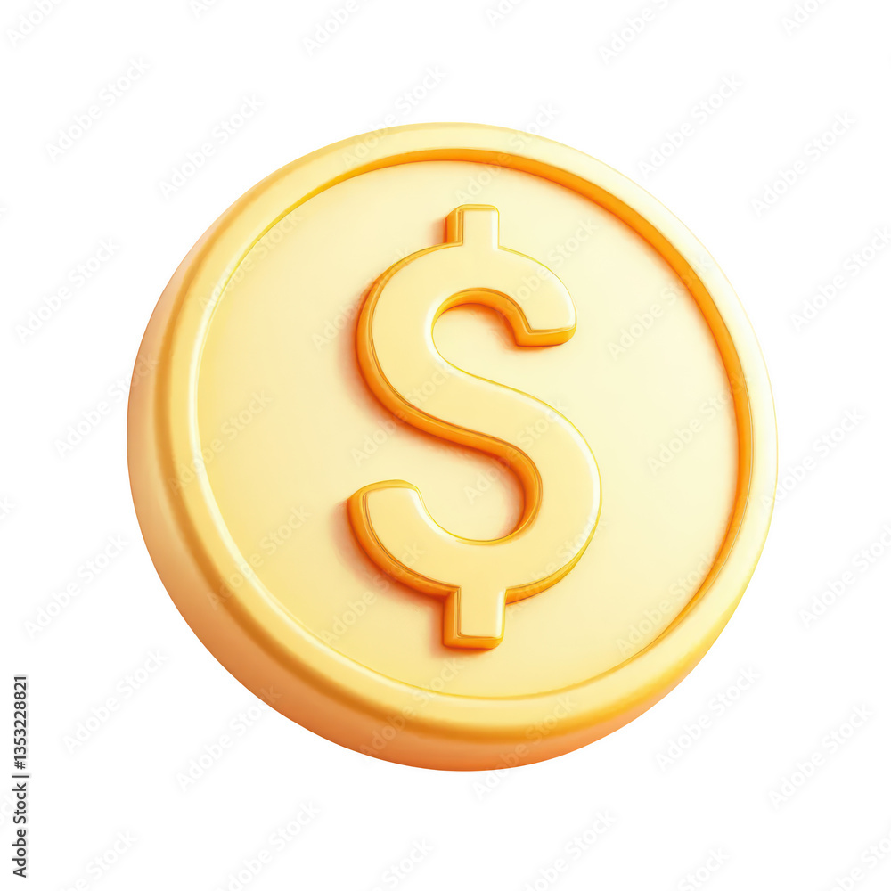 dollar coins 3d illustration, isolated on tranparent background. dollar coins 3d illustration, isolated on tranparent background.