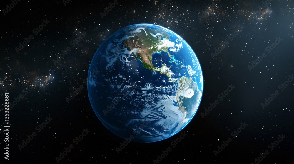 widescreen view of planet Earth dimming from one side, symbolic transition for Earth widescreen view of planet Earth dimming from one side, symbolic transition for Earth