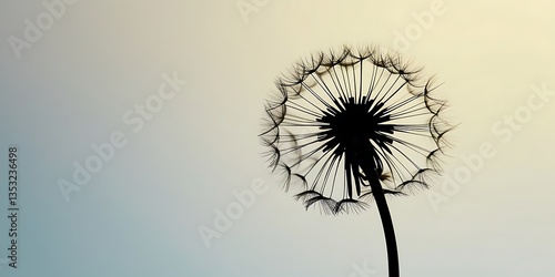 Wallpaper Mural Delicate dandelion seed head silhouette against a soft gradient sky at sunset, highlighting nature’s beauty, fragility, and tranquility in a minimalist and dreamy composition
 Torontodigital.ca