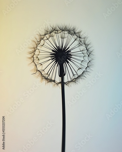 Wallpaper Mural Delicate dandelion seed head silhouette against a soft gradient sky at sunset, highlighting nature’s beauty, fragility, and tranquility in a minimalist and dreamy composition
 Torontodigital.ca