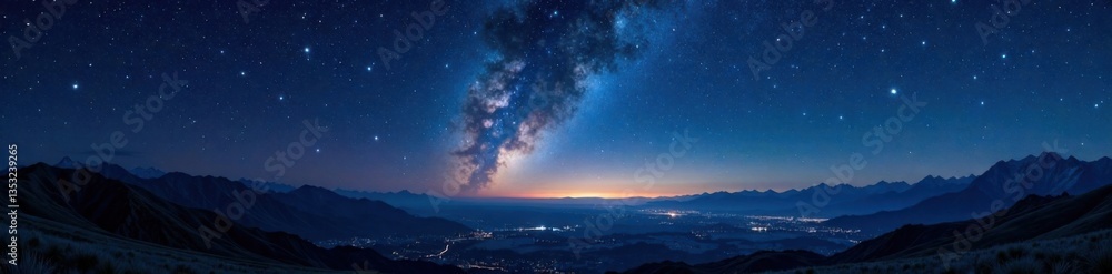 Dark canvas with twinkling stars stretching across the sky, constellations, celestial, astronomy Dark canvas with twinkling stars stretching across the sky, constellations, celestial, astronomy