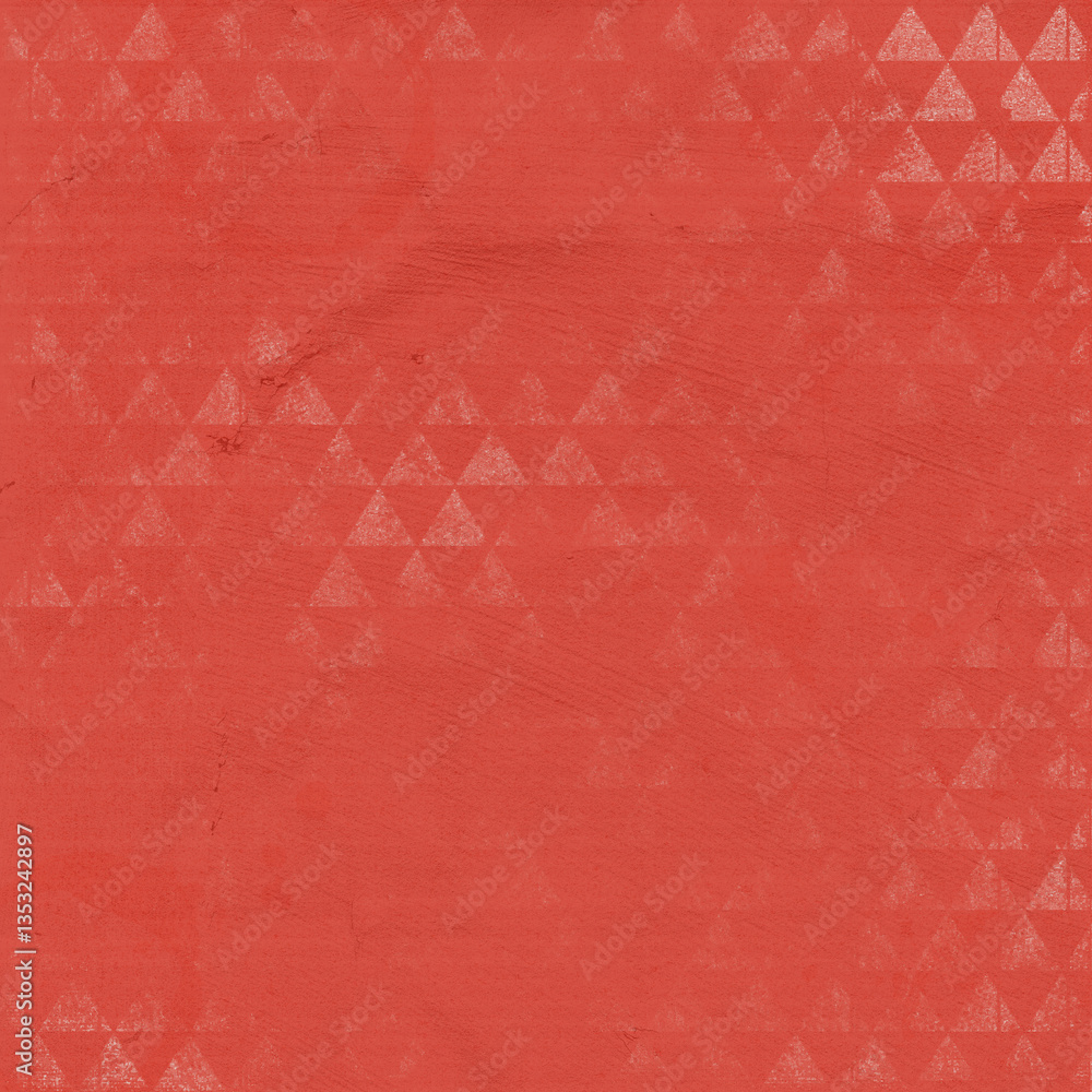 Fototapeta premium Textured coral background with subtle geometric triangle pattern and grunge overlay, modern abstract surface ideal for posters, branding, wallpapers, presentations, web design, and creative projects.