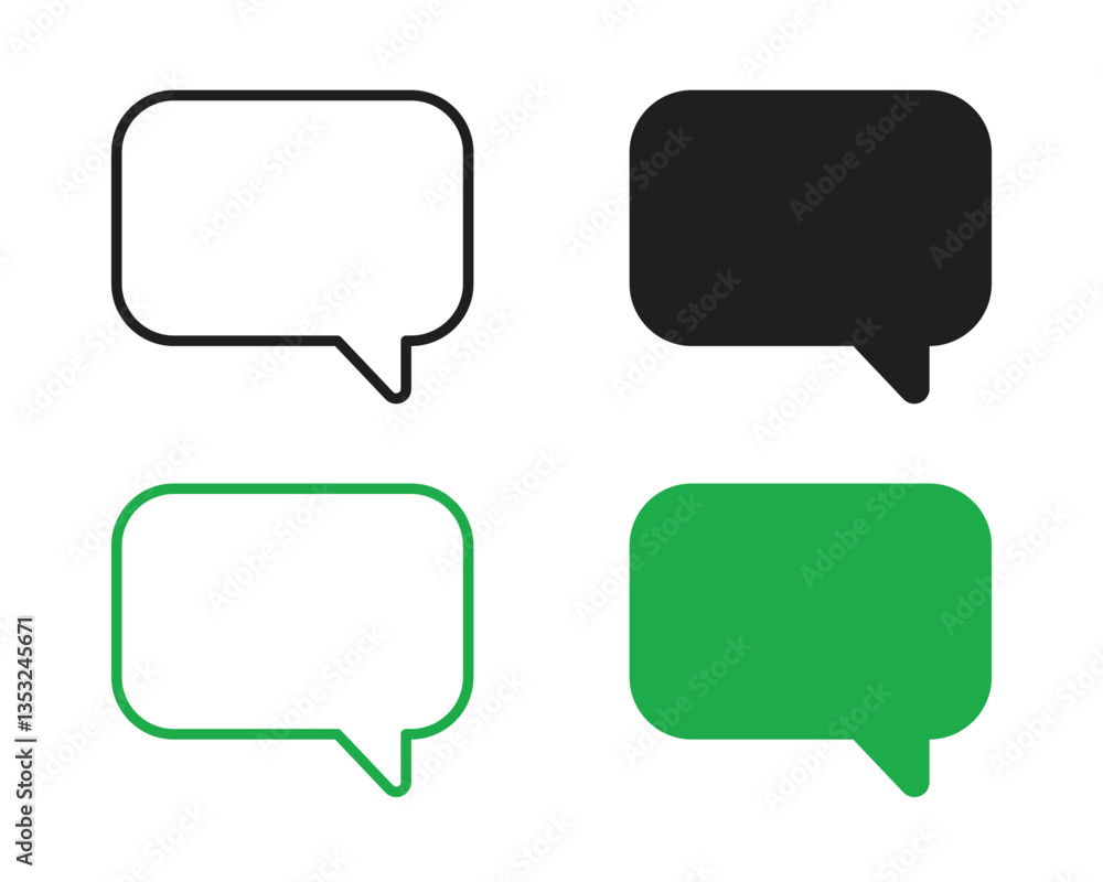 Vector Speech Bubble Icon Set. Bubble Message Icon Set Vector Speech Bubble Icon Set. Bubble Message Icon Set