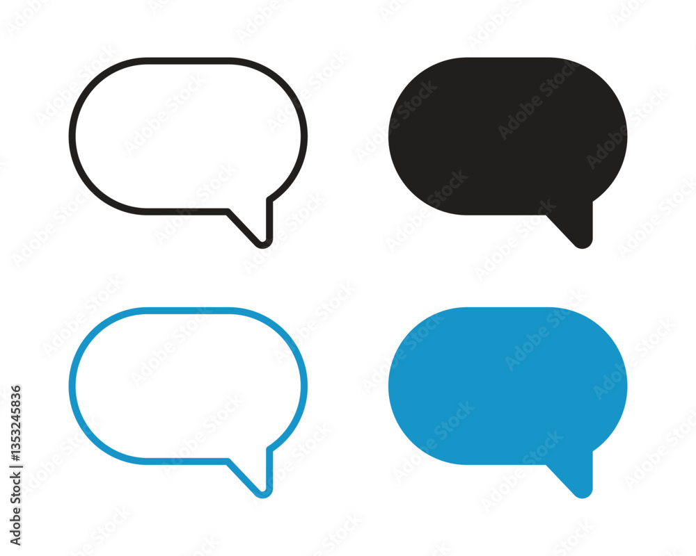 Vector Speech Bubble Icon Set. Bubble Message Icon Set Vector Speech Bubble Icon Set. Bubble Message Icon Set