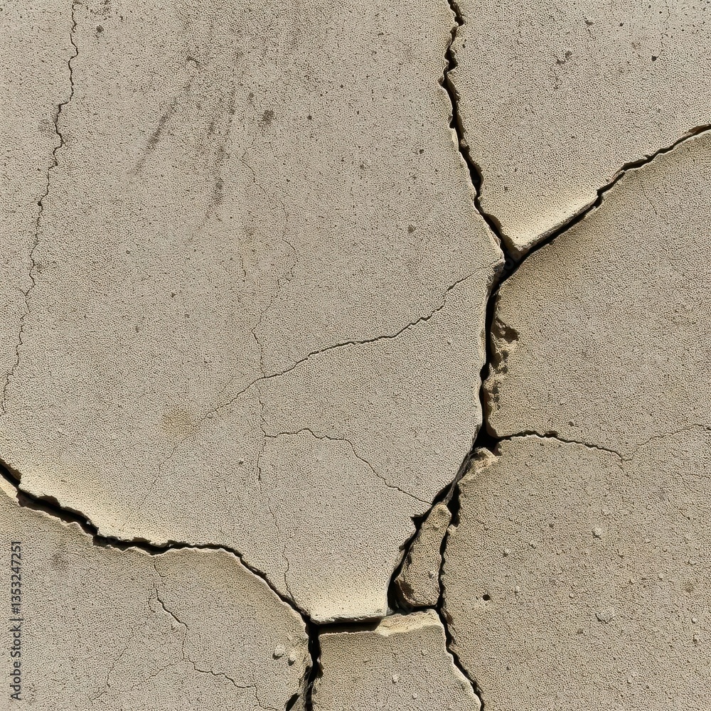 Fototapeta premium Weathered wall fragment, distressed texture, scratches, cracks, aged stone, wall, damage, chipped