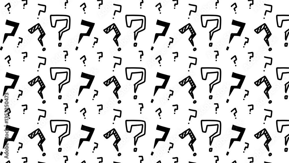Seamless background illustration with question marks. Seamless background illustration with question marks.