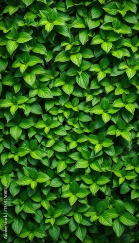 Wallpaper Mural Lush green leaves forming a natural wall backdrop, botanical wall, tree wall, growth Torontodigital.ca