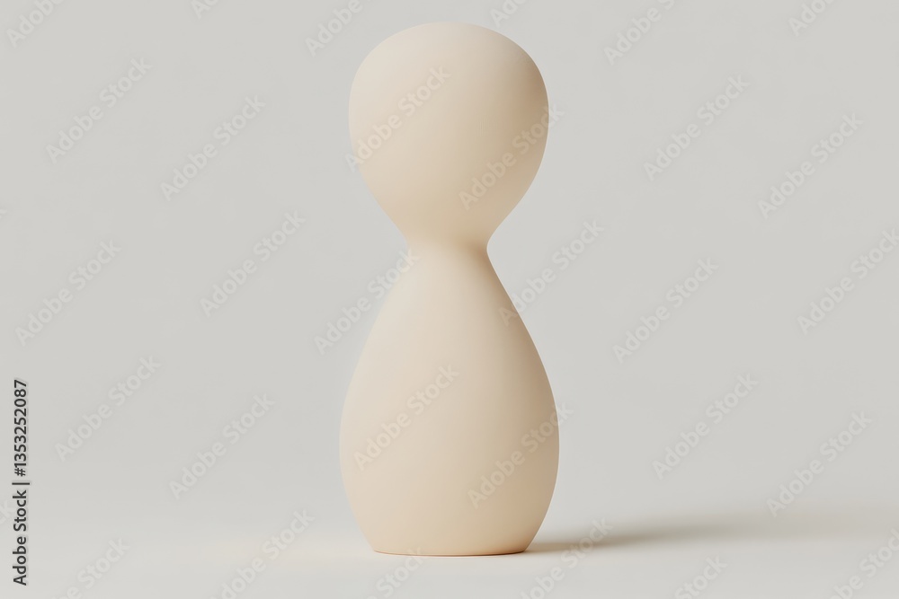 Simple, smooth, beige, minimalist figurine. A smooth, light beige, simple, abstract, modern, sculpture, standing tall on a neutral background Simple, smooth, beige, minimalist figurine. A smooth, light beige, simple, abstract, modern, sculpture, standing tall on a neutral background