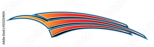 Racing car tattoo decal vector art graphic. Sports car tattoo body side vinyl decal. Side speed decoration for cars, auto, truck, boat, suv, motorcycle.