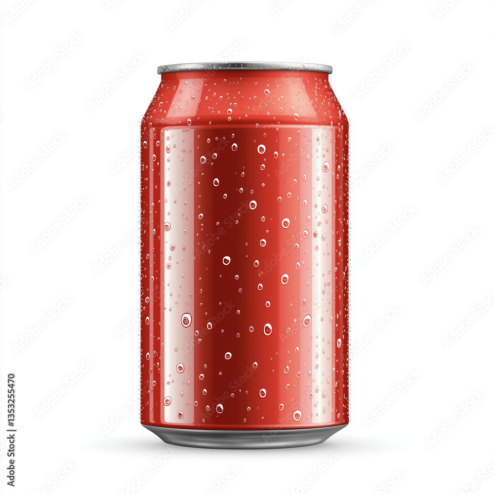 Fototapeta premium Refreshing Red Soda Can Crisp, Clean Design for Your Project