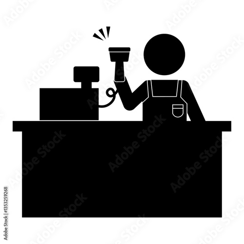 店員　レジ係のピクトグラム
