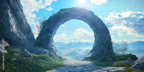A sci-fi-inspired portal appearing to extend infinitely into the distance