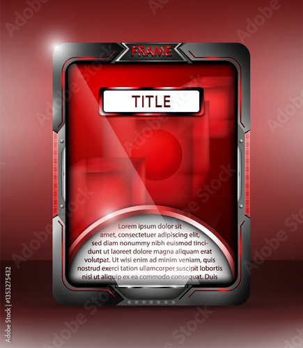 Layout vermelho em moldura futurista