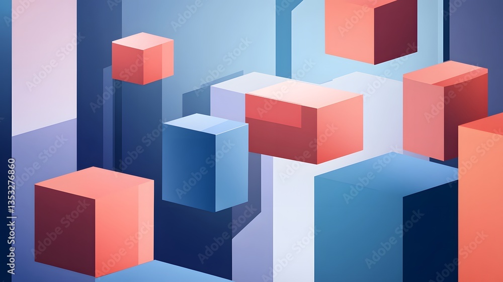 Fototapeta premium Elegant Minimal Geometric Posters with Square Shapes and Figures for Design Projects