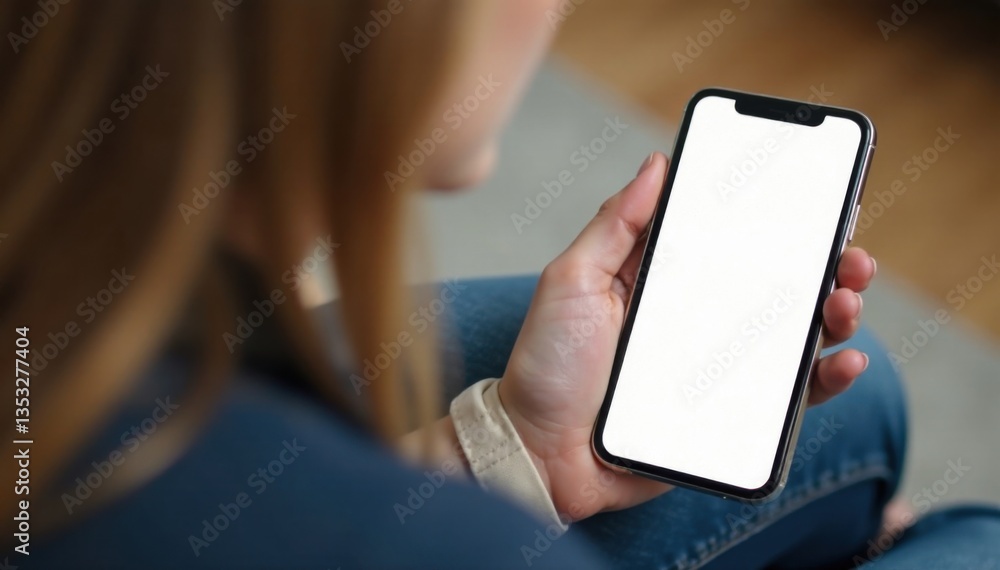 Woman sits on floor cradling phone with blank screen, her eyes fixed on the empty space , hands, woman, phone Woman sits on floor cradling phone with blank screen, her eyes fixed on the empty space , hands, woman, phone