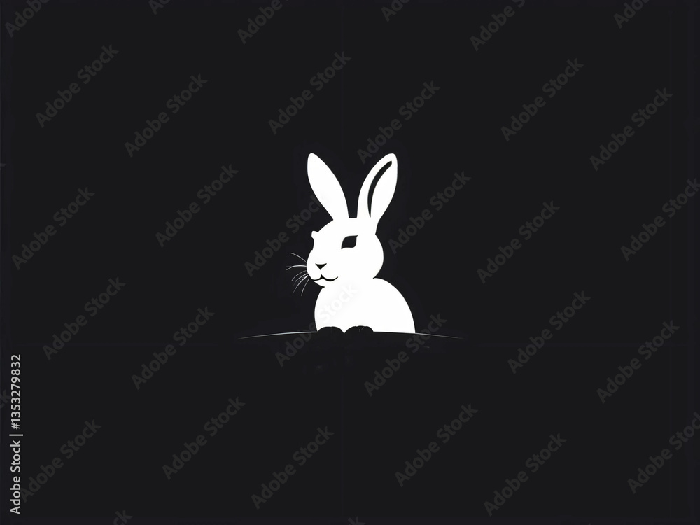 Obraz premium This logo showcases a rabbit with modern minimalistic charm.